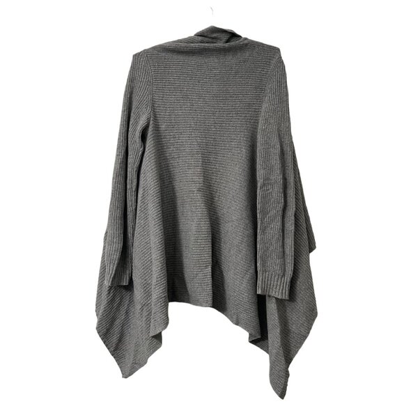 Vineyard Vines Gray Wool Cashmere Angora Blend Ribbed Waterfall Cardigan Size S - Picture 3 of 5